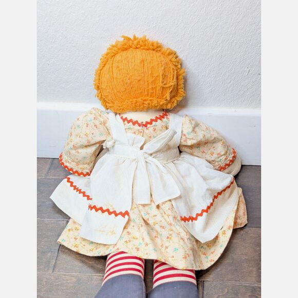 Pair of Vintage Handmade Raggedy Ann & Andy Dolls 27" Long - Picture 6 of 10